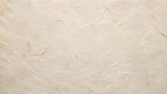 Handmade mulberry paper texture background with natural fiber inclusions