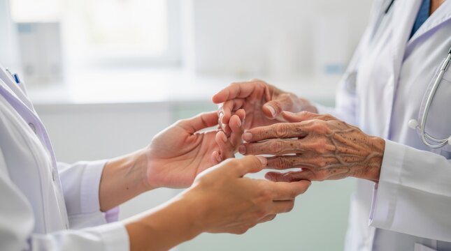 Compassionate Healthcare Interaction Between Medical Professional and Elderly Patient in Clinical Environment