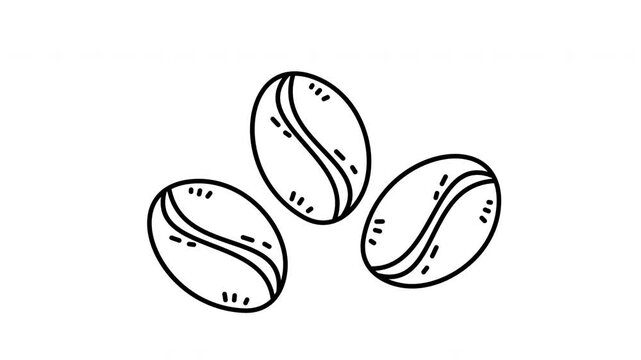 coffee bean outline illustration icon