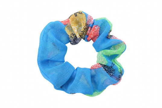 Vibrant Multi Color Mesh Fabric Hair Scrunchie