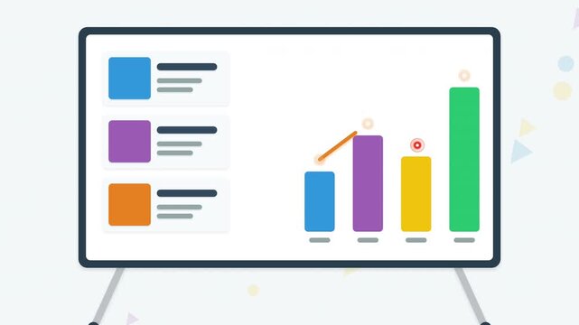 Modern presentation with analytics and content blocks