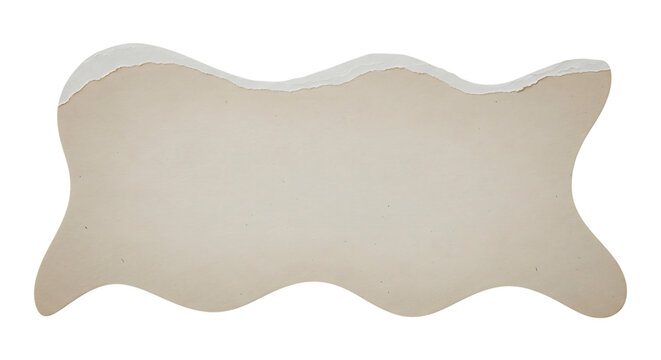 A high-quality, detailed PNG image of an abstract, organic-shaped paper cutout with a wavy edge and textured surface.