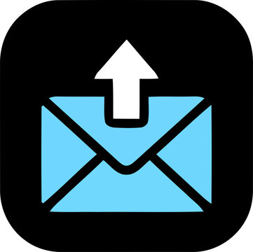Send Email Envelope and Outbox Upload Message Icon Vector Illustration