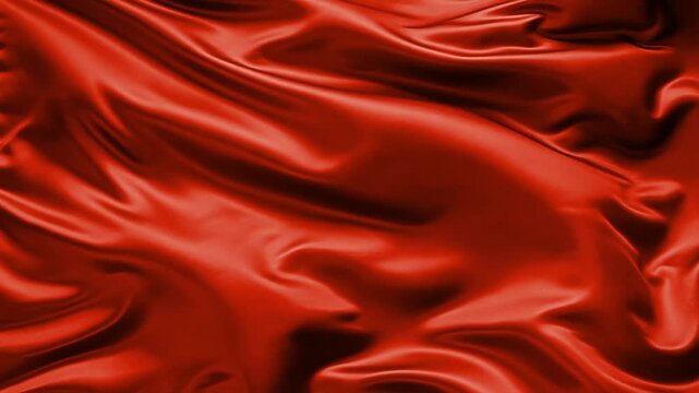 Luxury orange satin silk fabric animation with smooth flowing glossy folds. Seamless looping abstract motion background for fashion, premium branding, elegant presentations, product showcases and cine