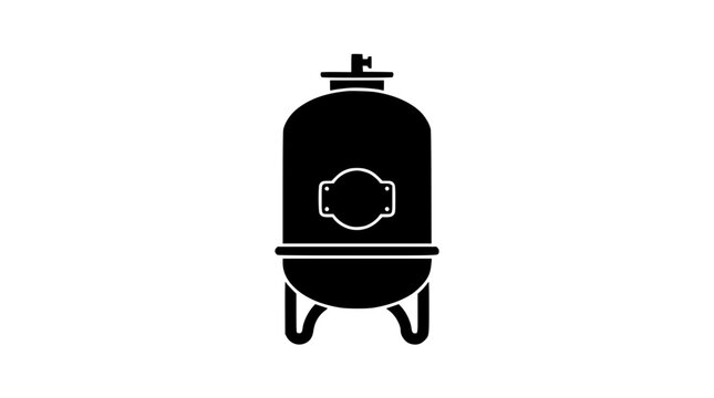Industrial fermentation tank silhouette icon for brewery or winery