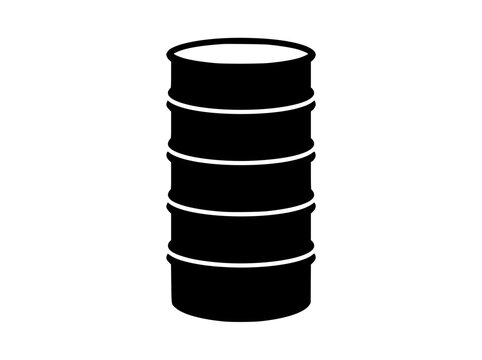 oil barrel icon black silhouette isolated on white background