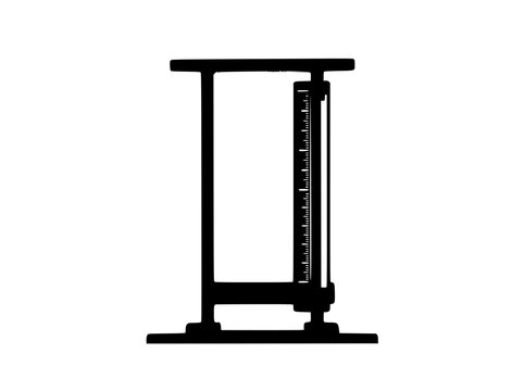 Silhouette icon of a laboratory compression testing machine with scale