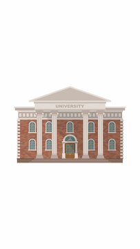 Modern Building Illustrations Isolated on White or Orange Backgrounds