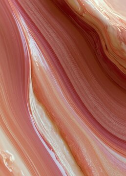 Abstract close-up of a liquid substance. the substance appears to be a combination of pink and orange colors, with the pink on the top and the orange on the bottom.