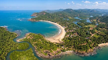 Obraz premium India Palolem Beach Asian Landscape Background