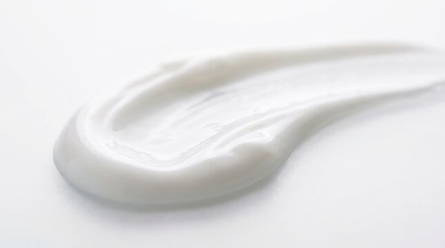Premium Skincare: Elegant white cream spreading across a clean background 