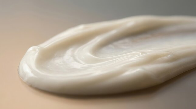 Clean Beauty: Creamy cosmetic texture flowing across a neutral backdrop 