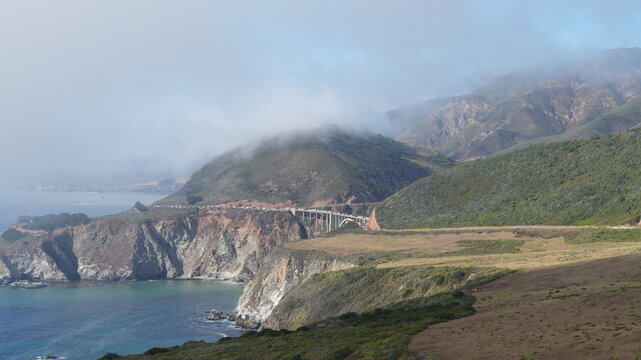 The beautiful costline landscape along the No 1 highway in California