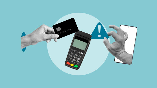 Credit Card Payment Failure Contactless Transaction Declined Mobile Wallet Error POS Terminal Payment Processing Problem Digital Banking and Financial Security Concept