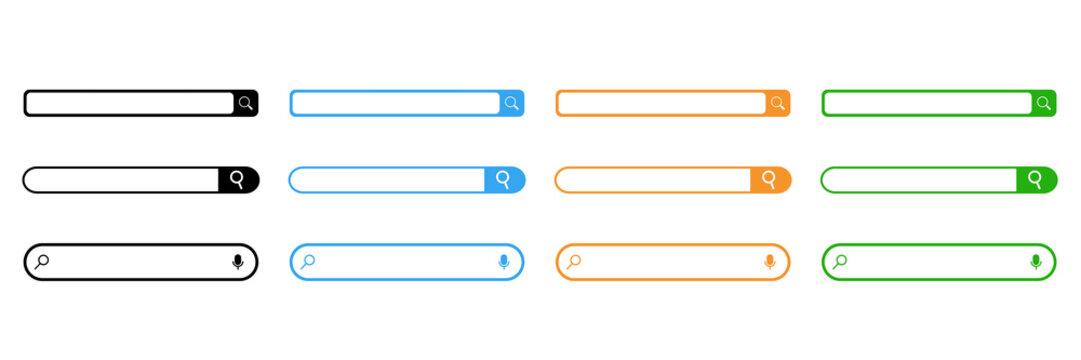 Search bar vector, illustration of search button, buttons for web vector 