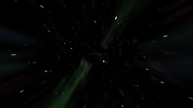 Light speed in space. 3d animation