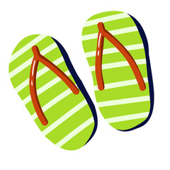 Green sandals illustration 