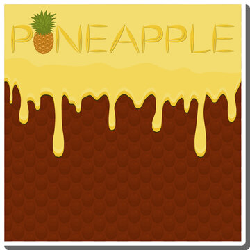 Sweet liquid jam pineapple dripping down waffle cookie