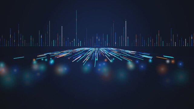 Digital futuristic network with glowing nodes and connections