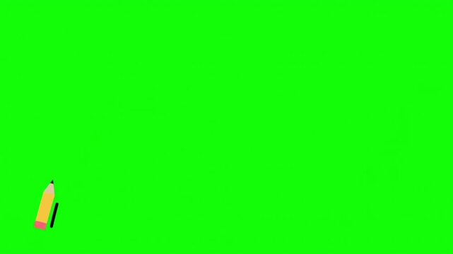 Realistic Pencil Drawing Animation on Green Screen  Hand Draw Sketch Effect  Loop SVG Motion Graphics