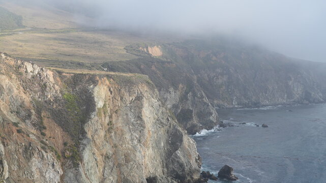 The beautiful costline landscape along the No 1 highway in California