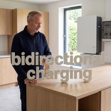 Property manager views bidirectional charging letters in utility room