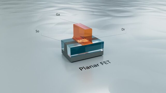 Detailed Planar Field Effect Transistor Semiconductor Chip Technology Diagram