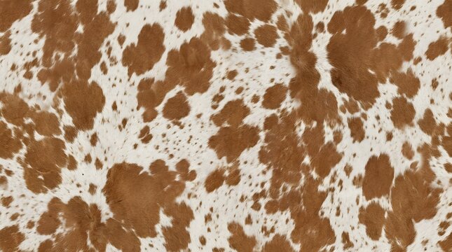 Highly detailed realistic speckled brown cowhide fur seamless pattern