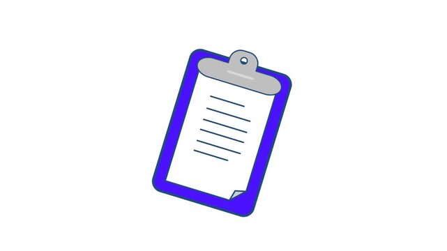 A modern clipboard with a document and pencil icon, representing note-taking, document editing, task management, and productivity. This flat vector illustration features a clean design with vibrant bl