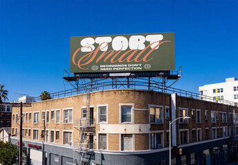 Mockup of Empty Billboard on Building in New York