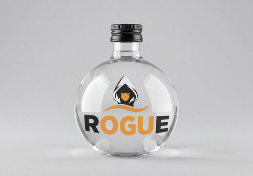 Clear Round Bottle Mockup