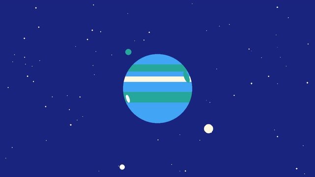 Cute animated vector video footage with a space and planet theme.