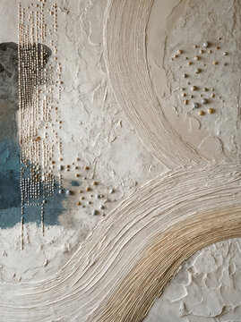 Nature & Topography - captures the silent dialogue between land and water over time. The heavily textured, combed arcs mimic the rhythmic sweeping of tides across shoreline sands