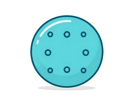 Teal pet ball toy with small holes.