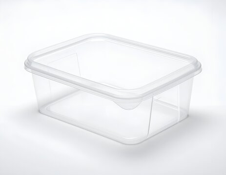 Transparent rectangular plastic food storage box with lid