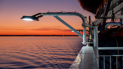 Fototapeta premium Dawn Appears Over a Baltic Sea Ferry Crossing