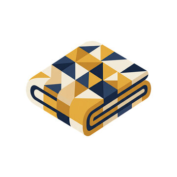 Folded Geometric Pattern Blanket Isolated Home Decor Illustration