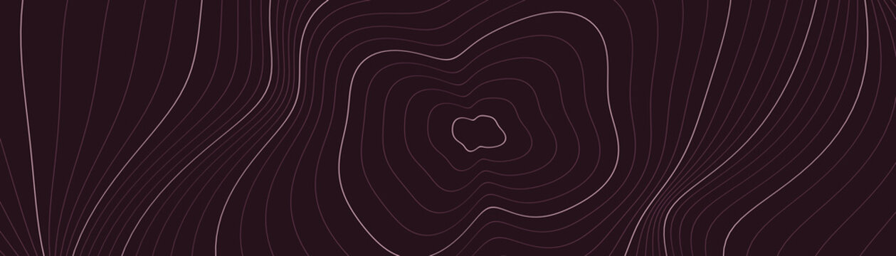 Concentric curved lines forming a topographic map pattern on a dark maroon background contour curves