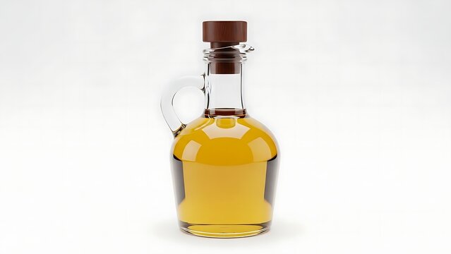 A bottle of whiskey with a wooden stopper and a sidecar