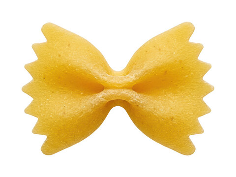 Uncooked farfalle png Dry bowtie pasta cutout Golden farfalle png Italian farfalla cutout Raw noodle png Durum wheat pasta cutout Single isolated transparent background image