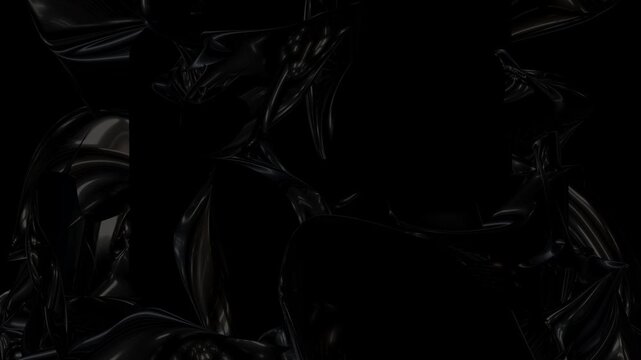 Mesmerizing slow motion fluid ripples of dark metallic liquid onyx on black. Perfect for futuristic title sequences, premium tech branding, and ominous psychological moods.