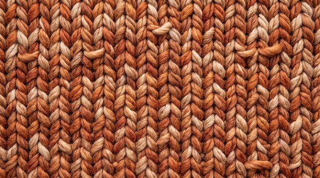 Close-up of chunky knit fabric with looped yarn. Warm textured textile for cozy fashion and home decor projects.