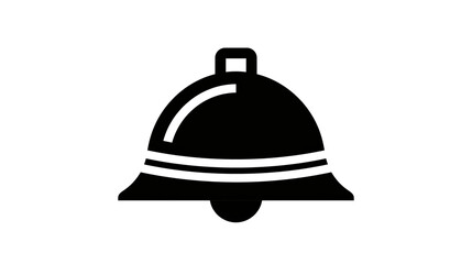 Fototapeta premium Simple black bell icon with a clapper, isolated on transparent background
