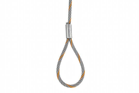Industrial Steel Wire Rope Eye with Aluminum Ferrule and Orange Tracer Strand