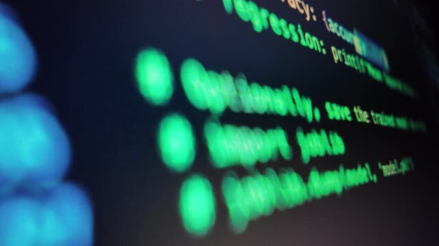 Machine learning and artificial intelligence code on display programming