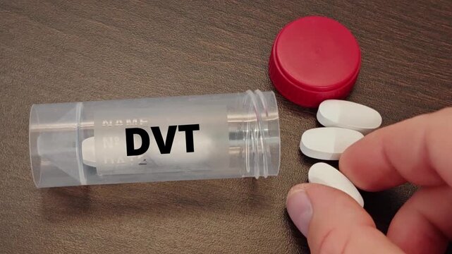 DVT cardiovascular treatment for blood pressure heart rhythm cholesterol or blood clot treatment tablet taken by a patient