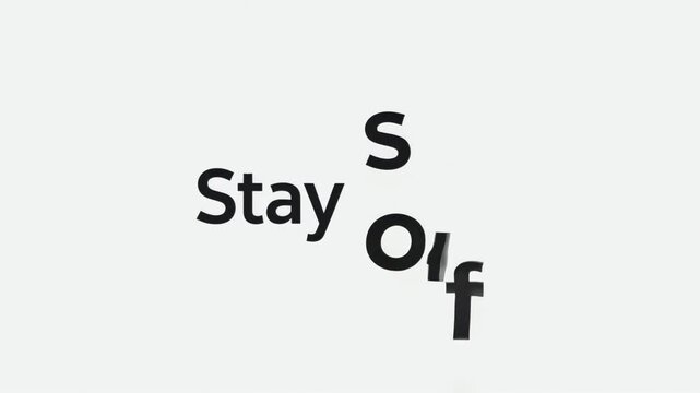 clean animation of typography text art of " Stay soft "