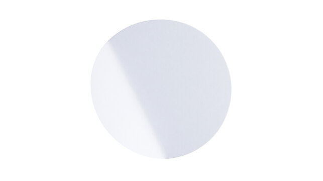 Smooth white circle with soft shadow, isolated on transparent background
