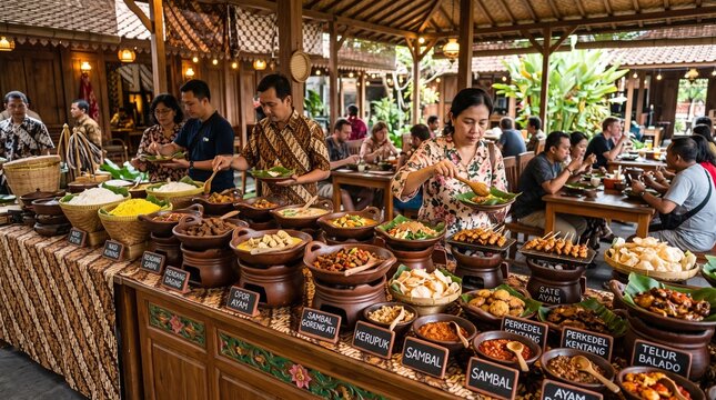 Indonesian food buffet