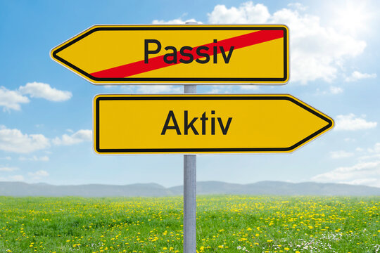 Pfeilwegweiser - Passiv and Aktiv